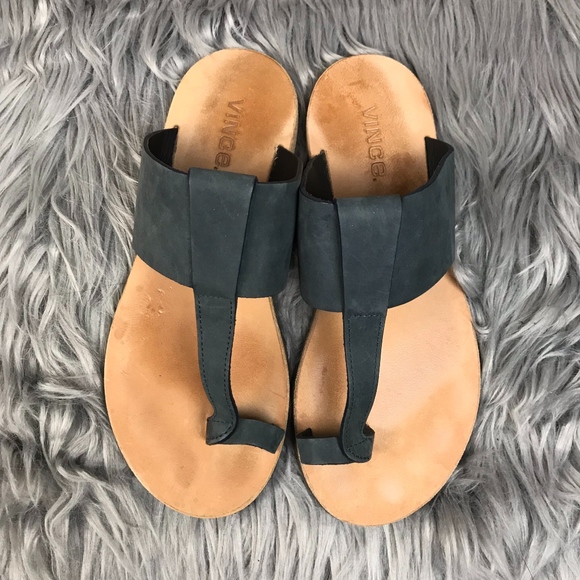 Vince Shoes - Vince Toe Ring T-Strap Thong Nubuck Leather Sandal